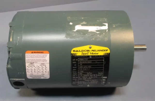 Baldor Reliance P56X1737 35L503Q184G1 3/4 HP Motor 208-230/460 V 3 Ph, 56C Frame