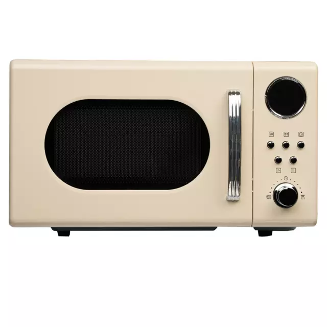20L Retro Freestanding Microwave In Cream 700W Digital Timer - SIA FRM20AP