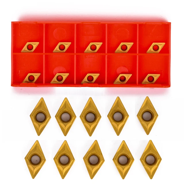 10pcs DCMT070204 YBC251 Carbide Inserts for Lathe Turning Tool Boring A