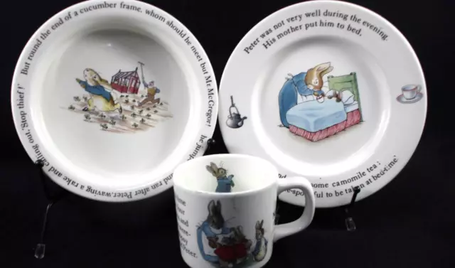 Wedgwood Peter Rabbit Conjunto De Escudilla Niños Taza Y Pan Y Mantequilla Placa