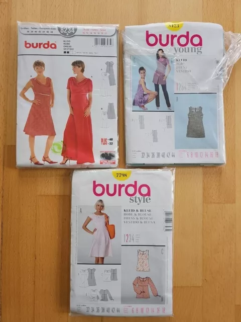 3 Schnittmuster Burda Damen