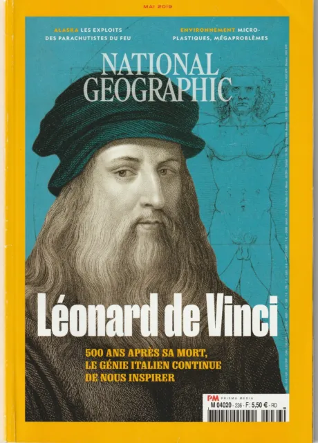 National Geographic Mai 2019 N°236 Leonard de Vinci Gorongosa Microplastiques