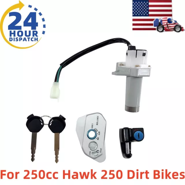 For 250cc Hawk 250 Dirt Bikes Ignition Switch Keys Lock Set Assembly Pit Bikes