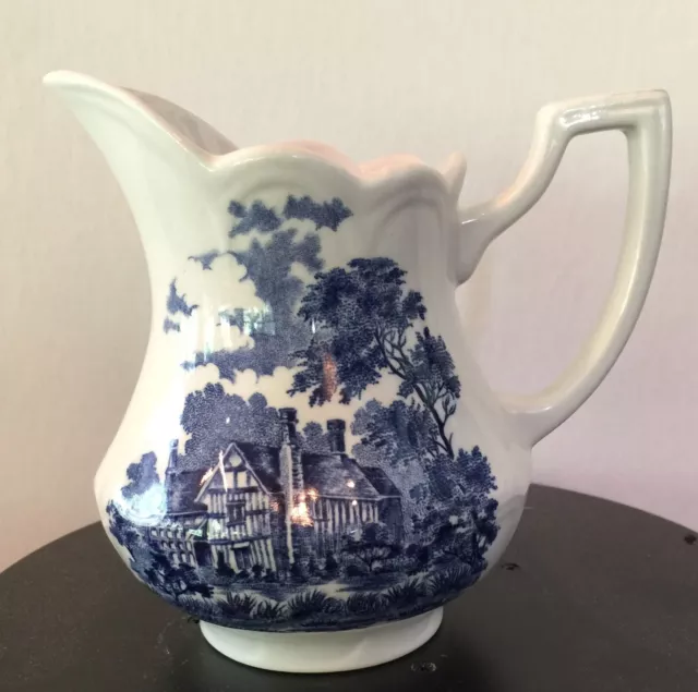 Meakin J&G "Merrie England" 5" Pitcher Blue & White Ironstone England Vintage