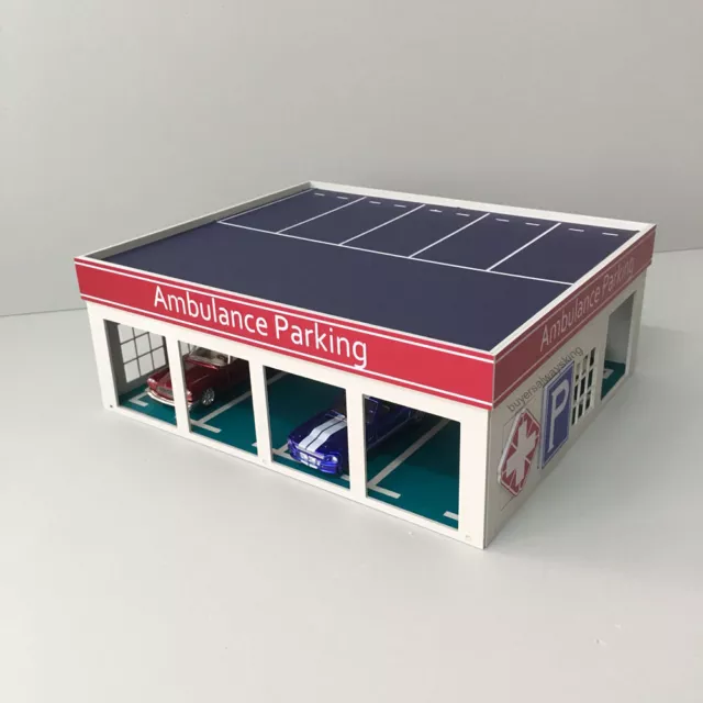 Modelo de edificios a escala 1/64 S estación de policía ferroviaria/estacionamiento ambulancia 3