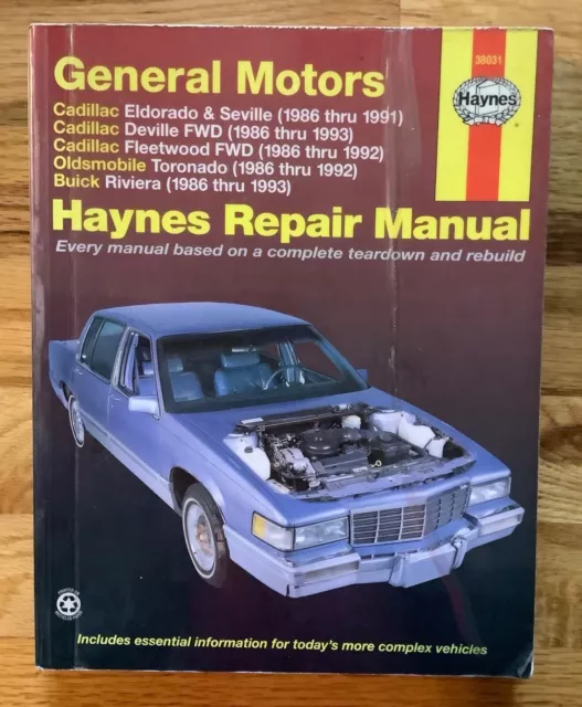 Haynes Repair Manual #38031 - General Motors Cadillac/Oldsmobile/Buick 1986-1993