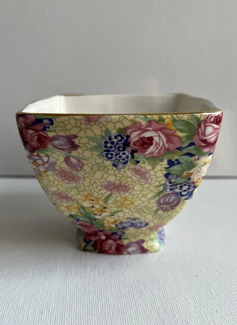 VTG Royal Winton/Grimwades WELBECK Sugar Bowl 1995 Chintz Floral Yellow England