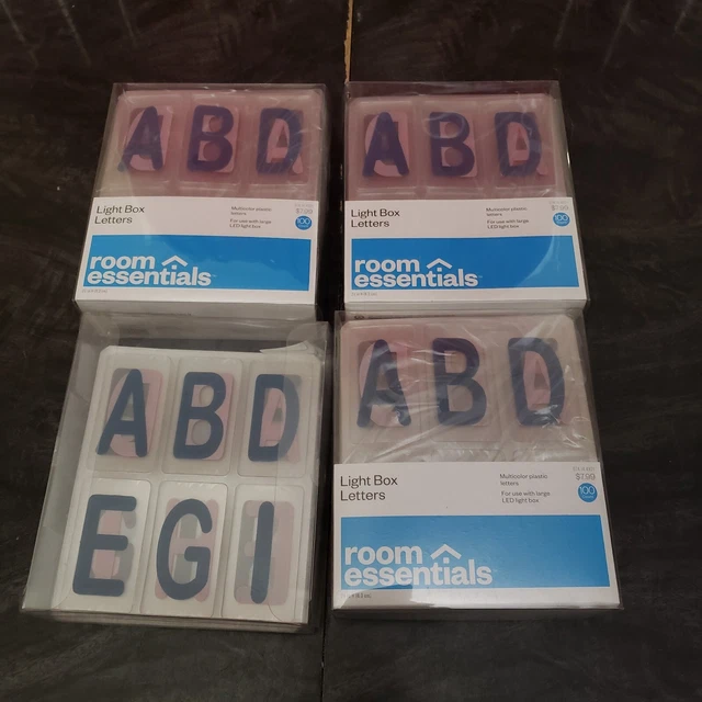 LOTTO DI ROOM Essentials Light Box Lettere 4 Scatole Emoji LED Plastica