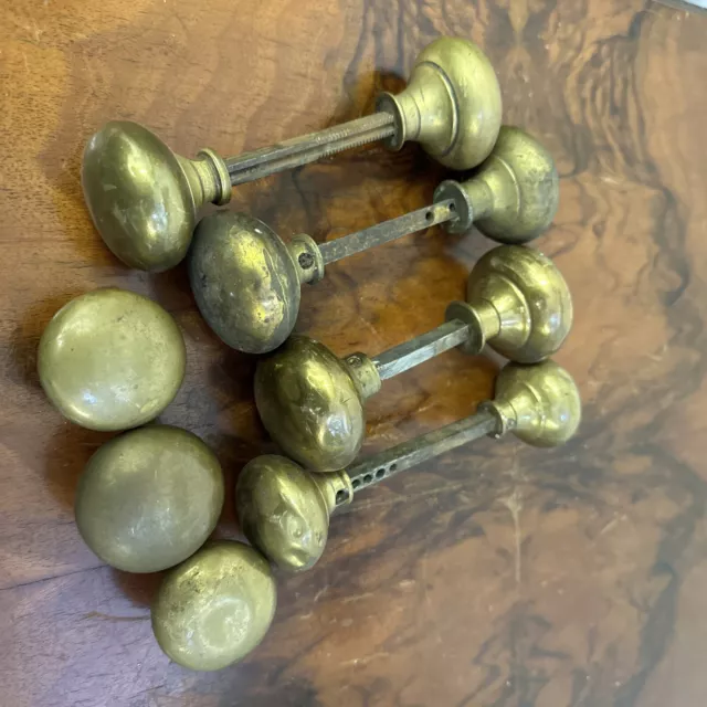 Antique Reclaimed Victorian Brass Door Knobs