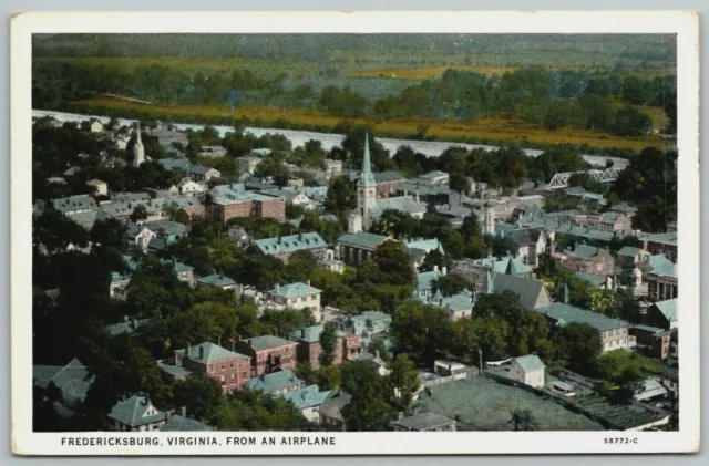 Vintage Postcard- Fredericksburg From an Airplane - Fredericksburg Virginia - VA