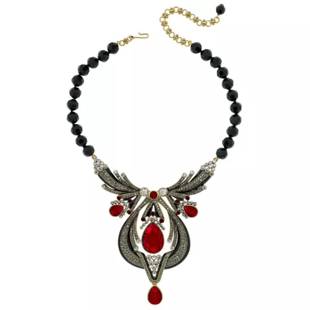 SIGNED SPECTACULAR Heidi Daus Draped in Deco Siam Version Statement Necklace