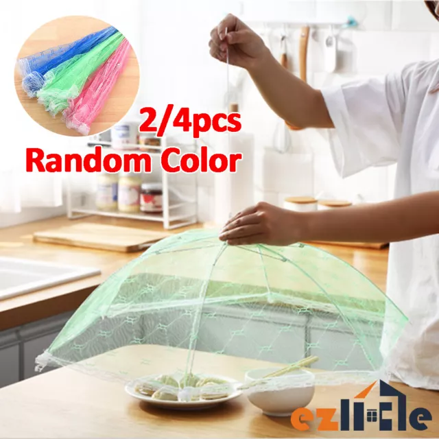 4x Food Net Cover Fly Pop-up Kitchen Umbrella Mesh Tent Collapsible Covers Mesh