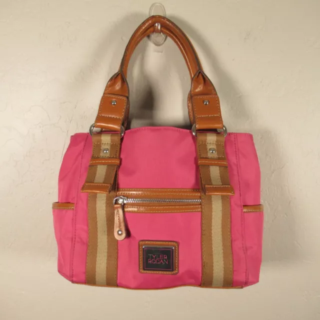 Tyler Rodan Handbag Women Small Pink Nylon Tote Satchel Purse Bag