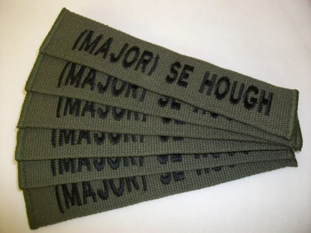 OFFICIAL MILITARY WEBBING NAME TAPES ( X 6 sew on) BRITISH ARMY, NAVY, AIRFORCE