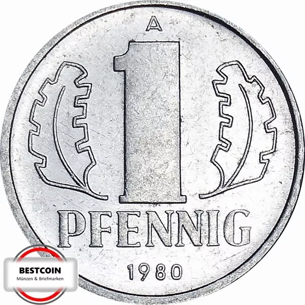 1508 1 Pfennig DDR von 1980 A in VZ-STG 898839