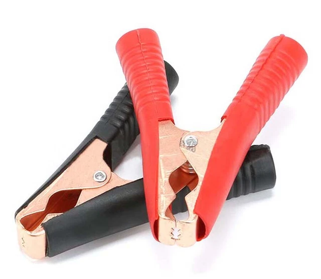 100A  Black/Red Car Alligator Clip Test Clamp Battery Wire Insulated Connector