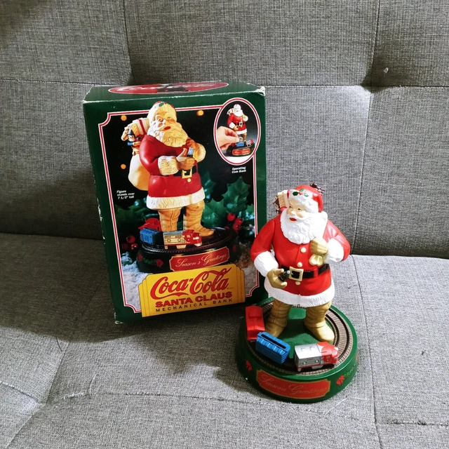 Ertl Coca-Cola Santa Claus Mechanical Coin Bank Train Coke Christmas Vtg 1993