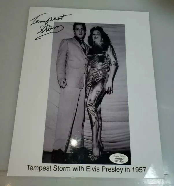 The Queen Of Burlesque Tempest Storm Autographed 8 X 10 Photo With Elvis Presley