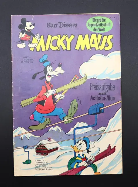 Auswahl: Micky Maus Comic Heft 1967 Walt Disney Ehapa + Sammelbild
