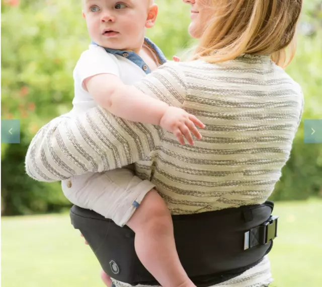 Hippychick Hipseat Waist Baby Carrier 6m 3yrs adjustable waist  Black Free P&P B