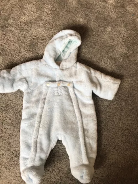 Emile Et Rose Pramsuit coat Pale Blue Jacket Winter Warm Teddy New Baby 0-1m £50