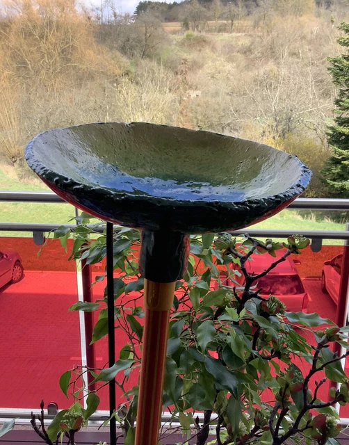 Schale Vogel- Insektentränke ￼Keramik Handarbeit￼ Gartenstecker Gartendeko (7)
