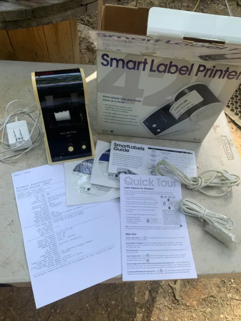 Seiko SII SLP 420 Smart Label Thermal Printer W/ Power Cable & Discs- 2” Model