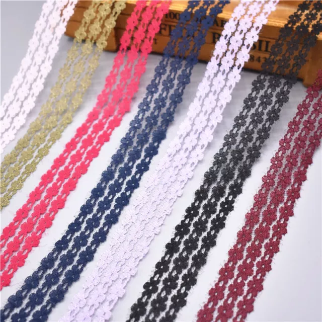 Beautiful 10 Yards 25mm Wide Net Cord Embroidery Lace Clothing Trim For Sewing