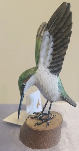 John Madison Co. Handcrafted, woodcarving Hummingbird Sculpture / Figurine