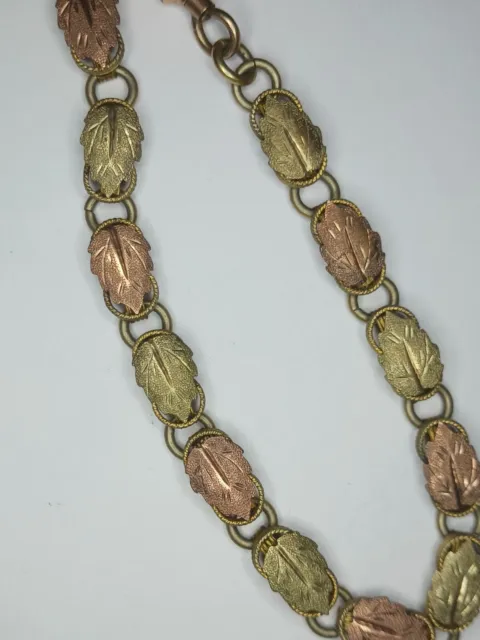 Black Hills Gold Bracelet 9.25" Vintage 10k Gold Multi-tone Leaf Bracelet VTG