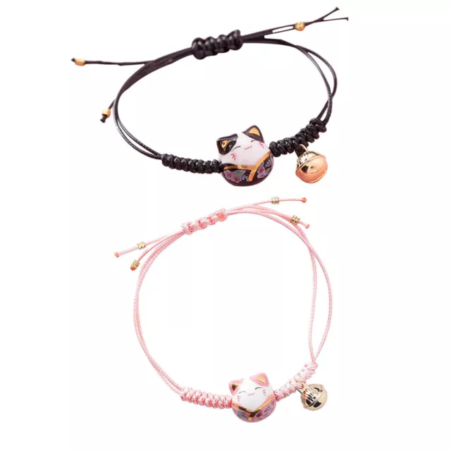 2pcs fortune cat bracelet animal Bracelet Maneki Link Chain