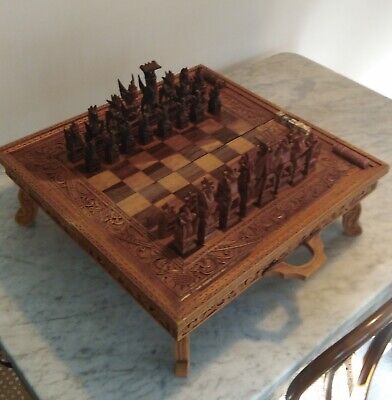 NUOVO di zecca a mano in legno scacchi board1 42,5 cm X 42,5 cm 