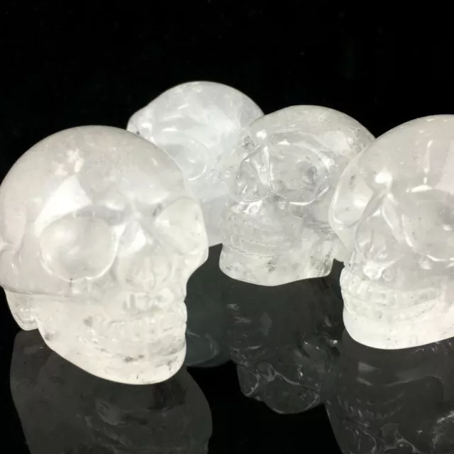 2'' Natural clear quartz Crystal Skull Specimen Carved Quartz Healing reiki 1pc