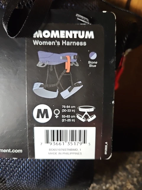 New Black Diamond Momentum Climbing Harness Women's M Blue