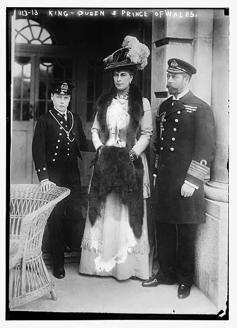 King and Queen with Prince of Wales c1900 Large Old Photo