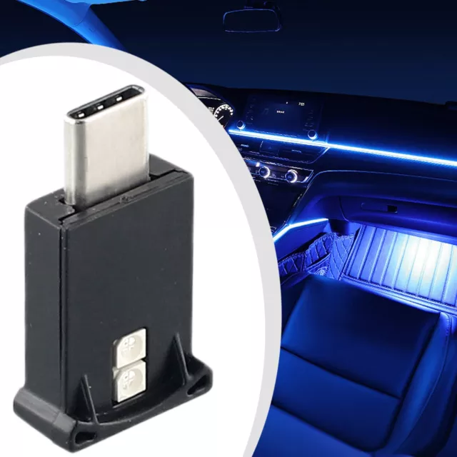 LUCE INTERNA LED auto mini USB-C tipo C neon atmosfera ambiente lampadina  decorazione EUR 5,94 - PicClick IT