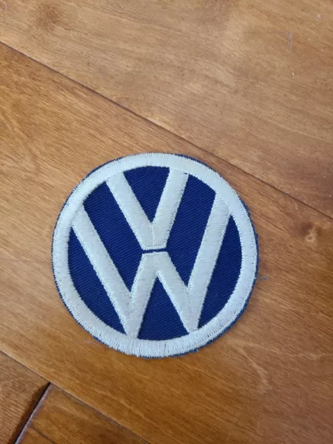 VTG. Original 3.5" ROUND VW VOLKSWAGEN EMBROIDERED PATCH