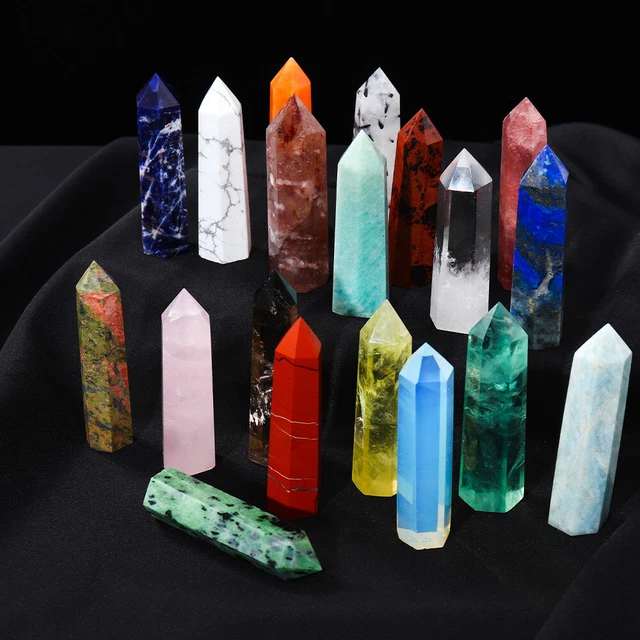 Natural Quartz Crystal Point Stone Obelisk Hexagonal Wand Mineral Rock Healing