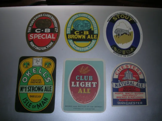 BRITISH  beer labels   6 (sei - six) etichette diverse