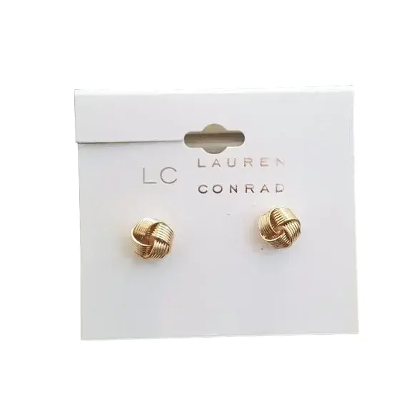 Lc Lauren Conrad Gold Plated Knot Stud Earrings Nwt