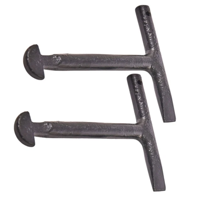 2 X STEEL Thandle Manhole Lifting Keys Drain Cover Lid Lifter Tool