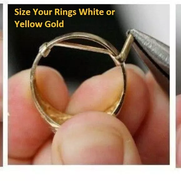 anillo tamaño bloqueo protector crear personalizado 2 piezas ajuste 1 amarillo 1 blanco oro reparación L NUEVO CON ETIQUETAS