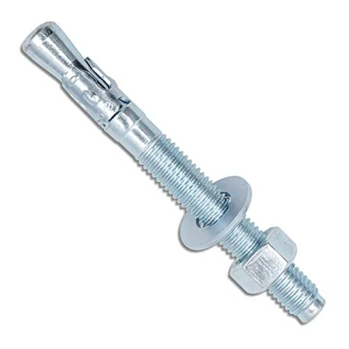 3/8" x 5" - 20 Pieces Wedge Anchor Zinc Plated Heavy Duty Fastener for Concre...