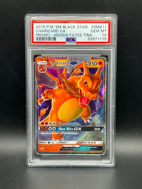 Pokemon Charizard GX SM211 HOLO – Hidden Fates Promo, PSA 10 Graded, 2019