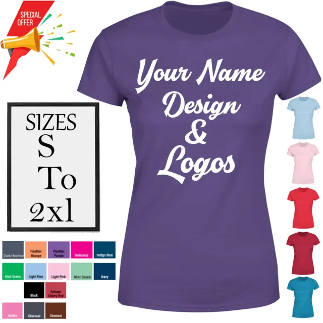 Personalised T Shirt Printing Custom Design Text Print Your Own Design Women #2