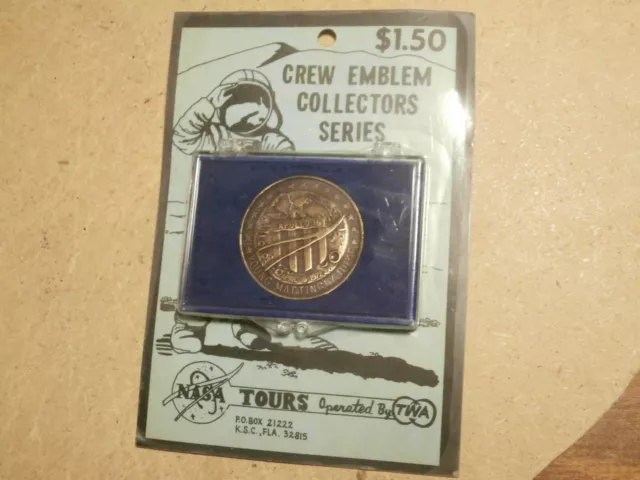 Vintage TWA NASA Tours Crew Emblem Coin Apollo 16 1972 Young Mattingly Duke