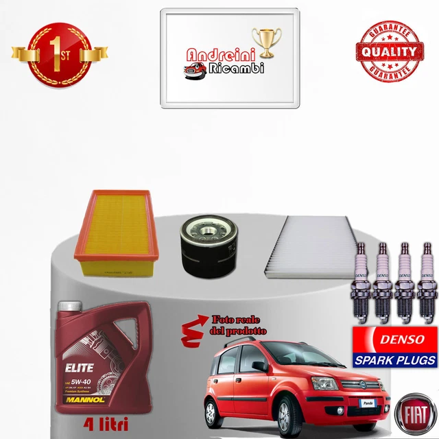 KIT TAGLIANDO FILTRI E OLIO Per FIAT PANDA 1.1 I.e. 40KW 54CV Dal 2001 In Poi - HOFFMAN AUTOMOTIVE