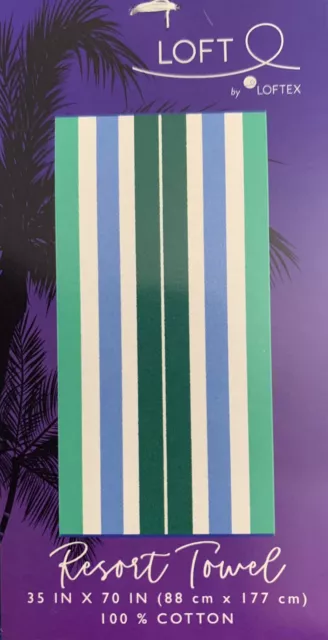 LOFT by Loftex Resort Beach Towel CABANA pink purple white stripes