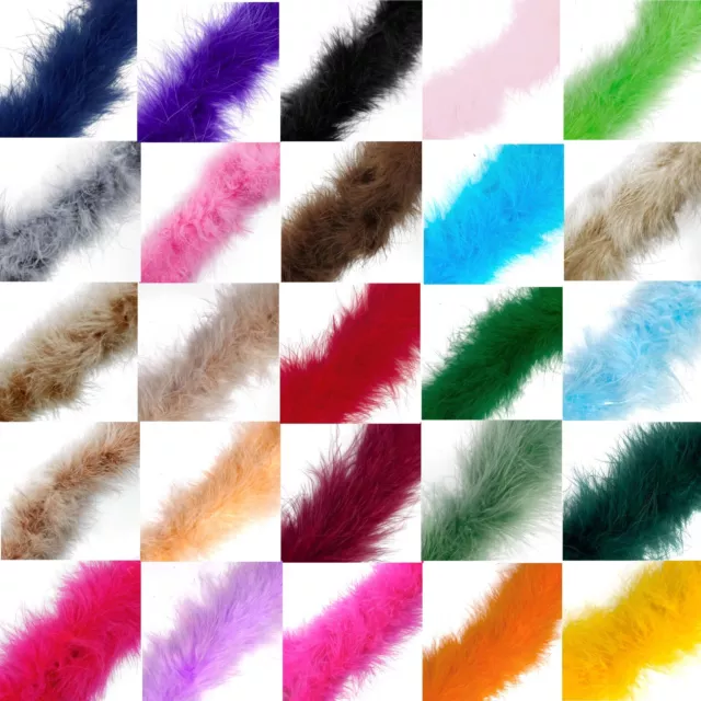 Marabou Swansdown Feather String Trim Soft Fluffy -  34 Colours / Choose Length