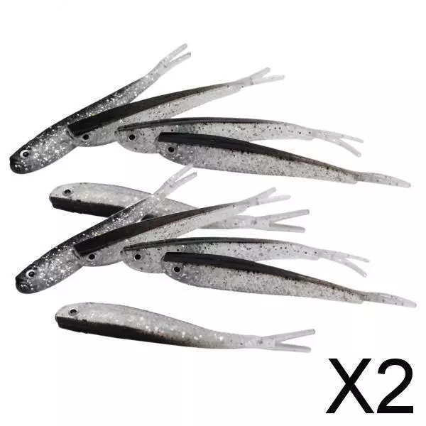 2X 10 Stück Künstliche Weichfischköder Köder Lebensechte Fischschwimmköder